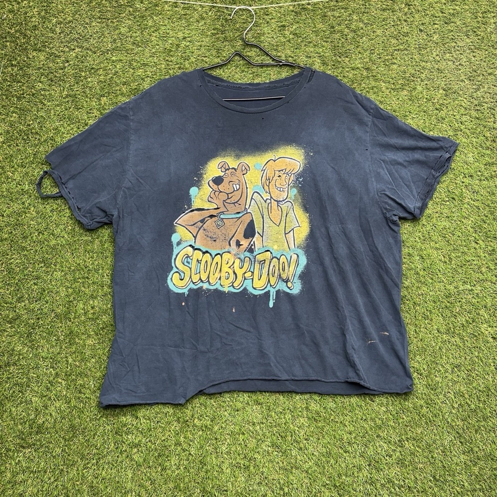 Vintage Scooby-Doo Shirt Mens 3XL Faded Boxy Distressed Y2K Rugged Blue 90s